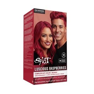 Splat LUSCIOUS RASPBERRIES RED PINK SEMI-PERMANENT HAIR DYE KIT